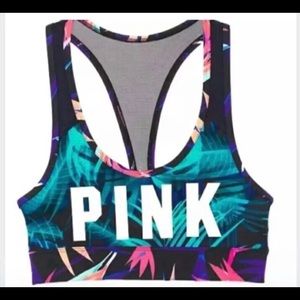 🆕 PINK LOGO ULTIMATE RACER BACK SPORTS BRA SM